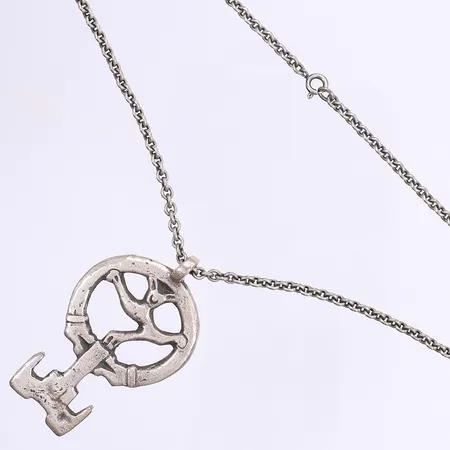 Halscollier W.A Bolin Stockholm replika av vikingasmycke 45cm, bredd 3-60mm, silver 830/1000 Vikt: 38,2 g