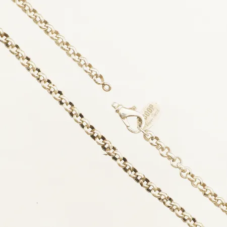 Kedja Ärtlänk längd 43,5cm bredd 5,7mm bucklig defekt lås silver Vikt: 30,3 g