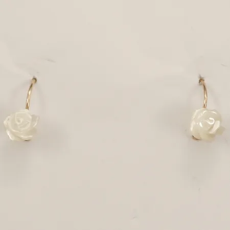 Ett par örhängen med plastrosor Ø8mm ryska stämplar 14K Vikt: 1,2 g