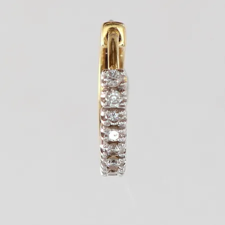 Udda örhänge med diamanter 8 x 0,015ct tvåfärgat GHA 18K. Vikt: 1,6 g