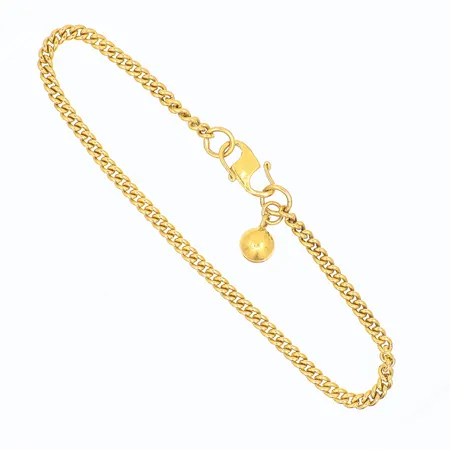Armband med berlock, längd: 17cm bredd: 2,5mm 21K, Vikt: 6,6 g