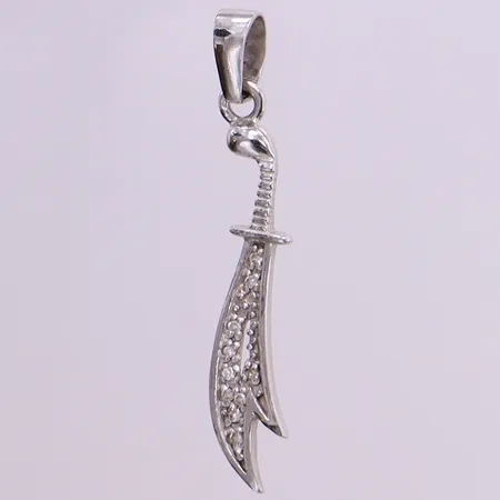 Hänge dolk med stenar, längd 36,8mm bredd 6,5mm, silver 925/1000 Vikt: 1,1 g