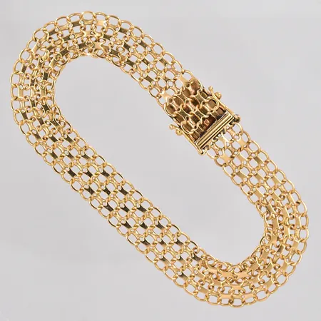 Armband X-länk längd 18,5cm bredd 10mm klämd länk 18K Vikt: 12,7 g