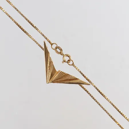 Collier med integrerat hänge längd 40cm bredd 1-16mm 18K. Vikt: 5,7 g