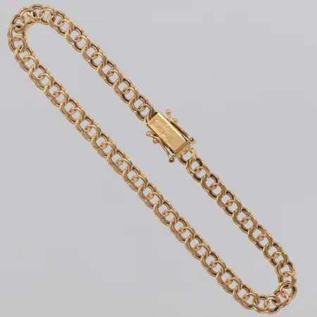 Armband Bismarck Guldfynd ca 19cm, bredd 4,5mm, 18K Vikt: 7 g
