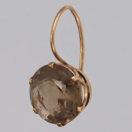 Örhänge med rökkvarts, längd 23,7mm, bredd 12mm, 14K Bruttovikt 2,1g
