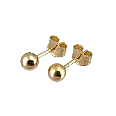 Örhängen Klot i 18K guld Guldfynd (GFAB), Ø 4 mm, originalploppar, fint skick Vikt: 0,5 g