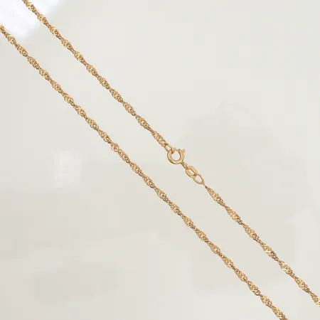 Halskedja Singapore längd 46,5cm, bredd 2mm, 18K, 5,1g Vikt: 5,1 g