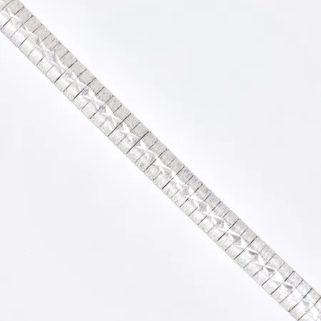 Armband halvstelt, längd: 18cm bredd: 6mm, silver 830/1000, Vikt: 12 g