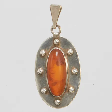 Hänge med bärnsten 42x19mm, silver 925/1000 Vikt: 6,2 g