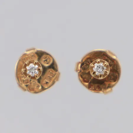 Örhängen med diamanter 2x ca 0,02ct, bredd 2,5mm, 18K Vikt: 0,9 g