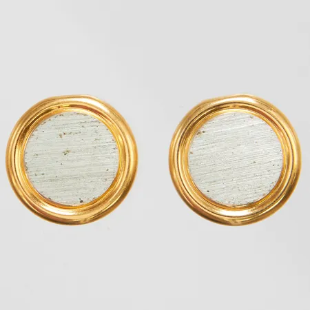 Ett par knappöverdrag Ø15,5mm, tvåfärgade, GFAB, silver 925/1000 Vikt: 3,4 g