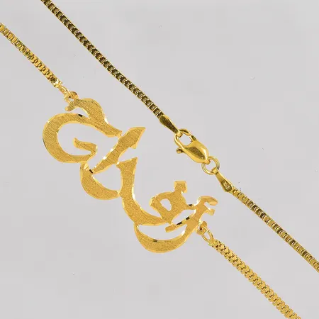 Collier längd 49cm bredd 1,3-16mm 21K Vikt: 6,7 g
