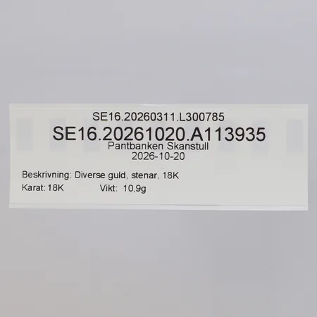 Diverse guld, stenar, 18K Vikt: 10,9 g