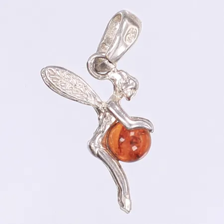 Hänge älva med orange sten 25x12mm silver 925/1000 Vikt: 1,4 g