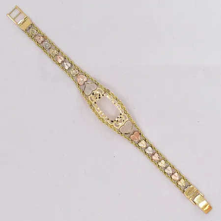 Klockarmband 18-18,5cm 3-färgad 14K Vikt: 18,6 g