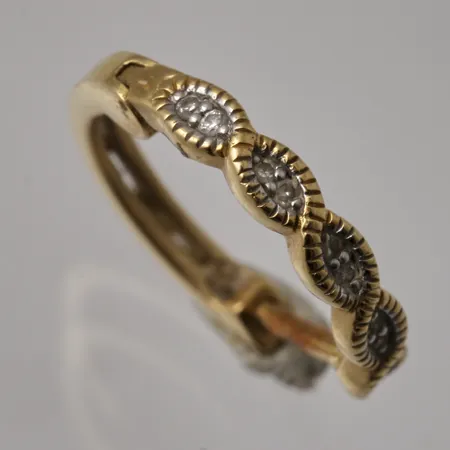Örhänge Ø14mm, 10st diamanter, Guldfynd, 18K, 1,06g.