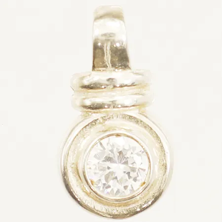 Hänge vit sten längd 17,8mm bredd 9,9mm silver 925/1000 Vikt: 1,1 g