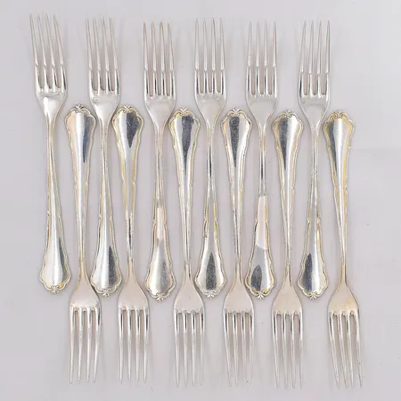 12 Gafflar modell Hansa längd 14cm 830/1000 silver Vikt: 227,1 g