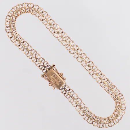 Armband X-länk med stav GHA längd 19cm, bredd 5,7mm, 18K Vikt: 6,8 g