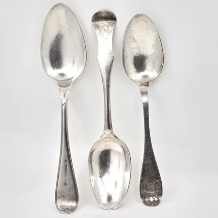 3 udda skedar, 830/1000 Silver, Vikt: 135,2 g