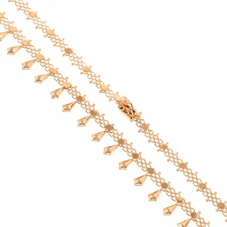 Collier med dekor längd 42,5mm bredd 5-15mm, 14K 16,6g.