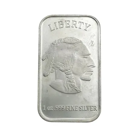 Silvertacka 999/1000 "LIBERTY IN GOD WE TRUST", 1 Oz FINE SILVER, mått 50x29 mm, fint skick, förvaras i bruten plastförpackning Vikt: 31,1 g