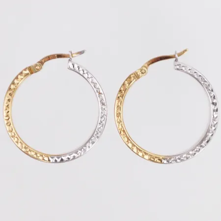 Örhängen tvåfärgade längd 25mm, 18K Vikt: 4 g