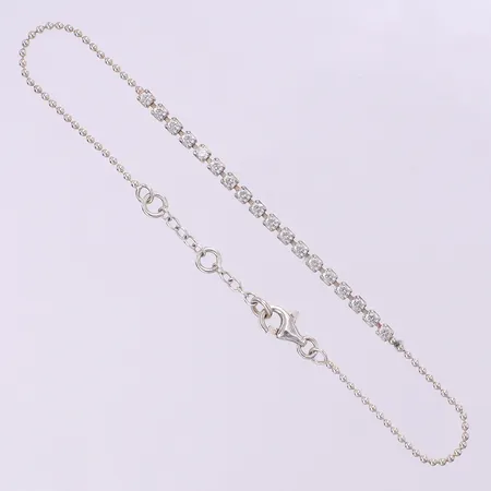 Armband med stenar, längd 17-19cm bredd 1,2-2,3mm, silver 925/1000 Vikt: 1,9 g