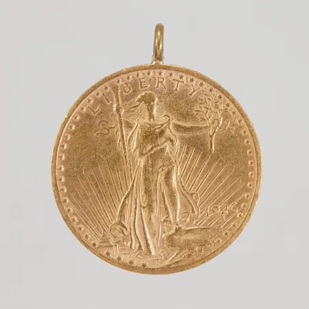Mynt USA 20 dollars, år 1926, ögla oädel metall, 21,6K. Bruttovikt: 33,6g Vikt: 0 g