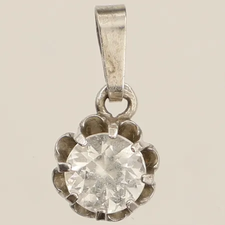 Hänge med vit sten Ø8mm silver 830/1000 Vikt: 0,8 g