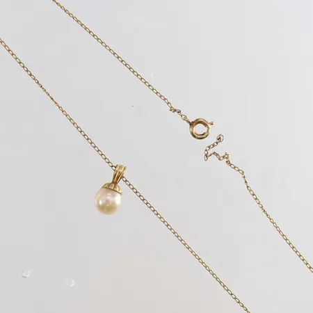 Collier med hänge defekt 12K.  Vikt: 1,2 g
