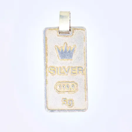 Hänge silvertacka, tvilling, längd: 30mm bredd: 12,8mm, silver 999,9/1000, Vikt: 5 g