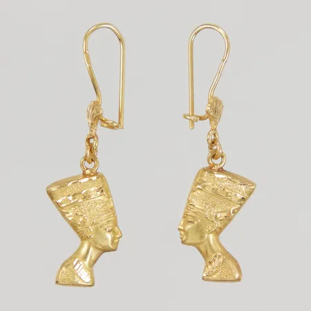 Örhängen Nefertiti längd 40,5mm, bredd 12,9mm, utländska stämplar, 18K, Vikt: 4,2 g