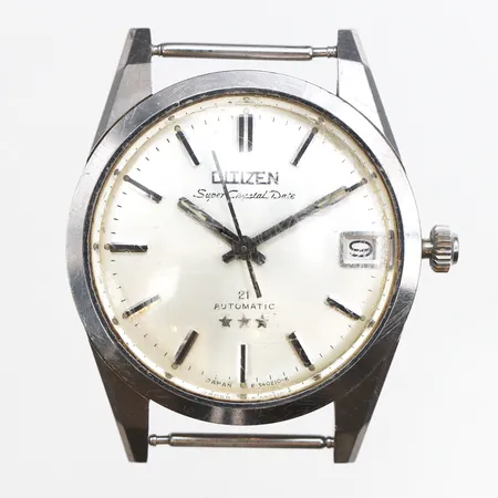 Herrur Citizen Super Crystal Date, 35mm, stål, automatisk, boettnr: 9031123, repigt glas, saknar band, inga tillbehör
