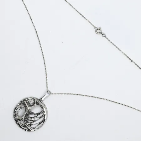 Halskedja med hänge Karl Laine Spiderweb 60cm bredd 1mm hänger Ø32mm, originalask, silver 925/1000 Vikt: 9,9 g