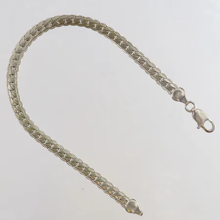 Armband manglad pansar längd 20,5cm bredd 5mm Silver 925/1000. Vikt: 7,7 g