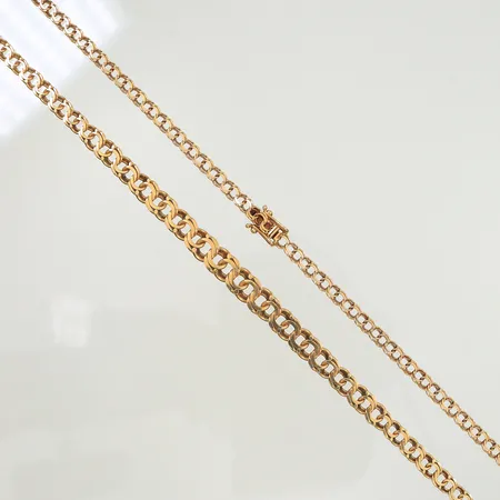 Halskedja doserad Bismarck ca 45cm bredd ca 4-7mm (sliten) 18K 15,2g Vikt: 15,2 g