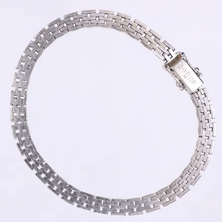 Armband korridorlänk 19cm bredd 5mm, vitguld, kistlås, 18K Vikt: 18,8 g