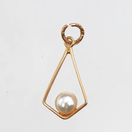 Hänge med pärla, 18mm, 18K Vikt: 0,5 g