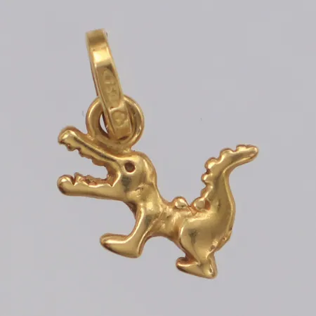 Hänge dinosaurie, längd 13,5mm, bredd 11mm, 18K Vikt: 0,8 g