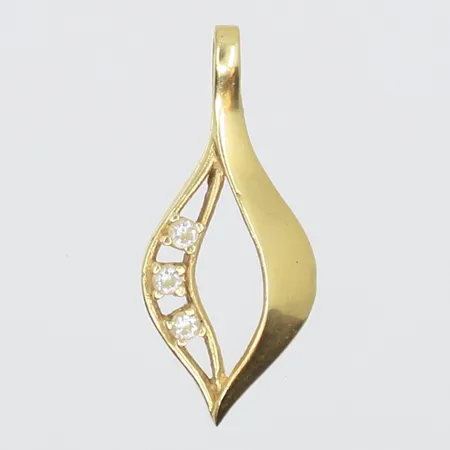 Hänge med vita stenar 26x12mm tillv. Alton 18K  Vikt: 1,8 g