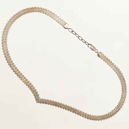 Collier halvstelt längd 46cm bredd 6,6mm GHA silver 925/1000 Vikt: 30,3 g