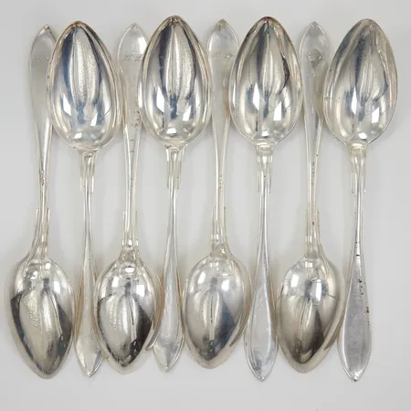 8st Matskedar modell Svensk spetsig, 22,5cm, silver Vikt: 518,7 g