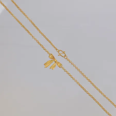Collier med rosett längd 43,5cm, bredd 16mm, Thaiguld, 23K Vikt: 3,8 g