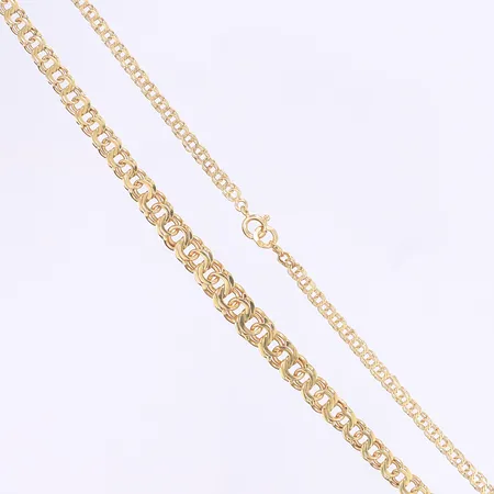 Halskedja doserad Bismarck 43,5cm bredd 3-7mm, bruksslitage, 18K  Vikt: 14,8 g