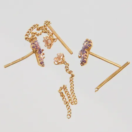 Diverse guld, trasigt, stenar, 18K, bruttovikt 1,0g Vikt: 1 g
