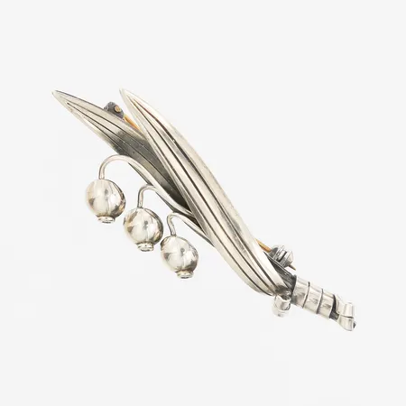 Brosch, höjd 25mm, bredd 67mm, Saarela Arvo, Enköping 1952, silver 830/1000 Vikt: 8,4 g