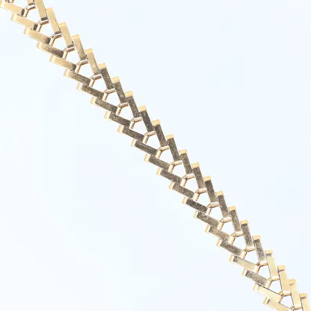 Armband staketlänk, längd: ca 20cm, bredd: 9mm, 14K, Vikt: 17,5 g