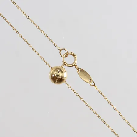 Collier med integrerad kula längd 42-45cm bredd 0,5-6mm GHA 18K. Vikt: 0,8 g
